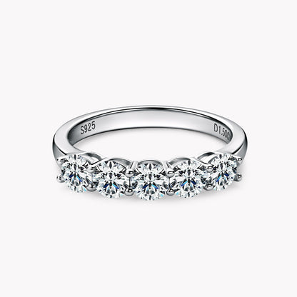 Shake Voice Live Instagram Niche Design Moissanite Ring Women's Light Luxury Joker S925 Sterling Silver Row Ring Tail Ring Wholesale