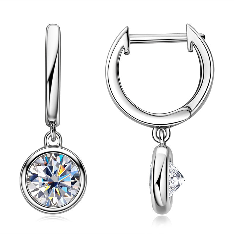 Korean Version Of Luxury D Color Moissanite Earrings Female Temperament Niche High Sense S925 Tremella Ring Earrings A Generation Of Hair
