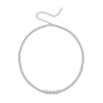 S925 Silver Moissanite In The Name Of Light Necklace Temperament Clavicle Chain Cross-border Hot Selling Neck Chain Factory Wholesale