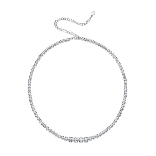 S925 Silver Moissanite In The Name Of Light Necklace Temperament Clavicle Chain Cross-border Hot Selling Neck Chain Factory Wholesale
