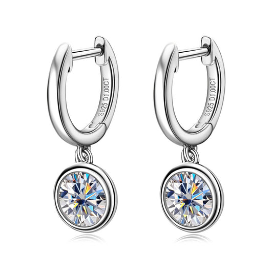 Korean Version Of Luxury D Color Moissanite Earrings Female Temperament Niche High Sense S925 Tremella Ring Earrings A Generation Of Hair