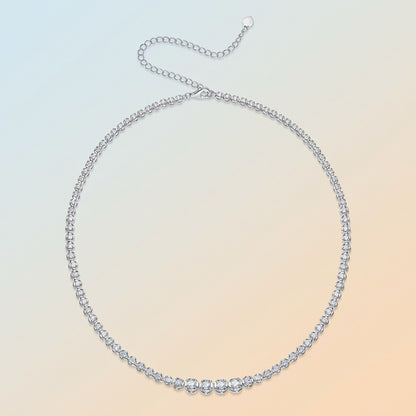 S925 Silver Moissanite In The Name Of Light Necklace Temperament Clavicle Chain Cross-border Hot Selling Neck Chain Factory Wholesale