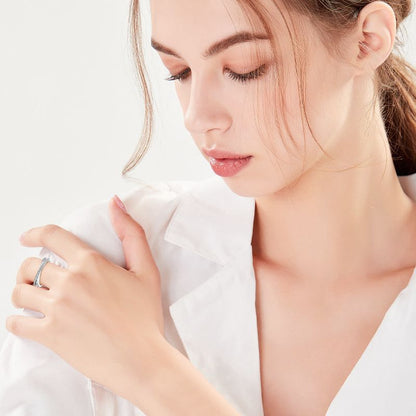 Korean Style Ins Style Light Luxury Moissanite Row Ring Tail Ring Fashionable Niche S925 Silver Moissanite X-shaped Cross Ring For Women