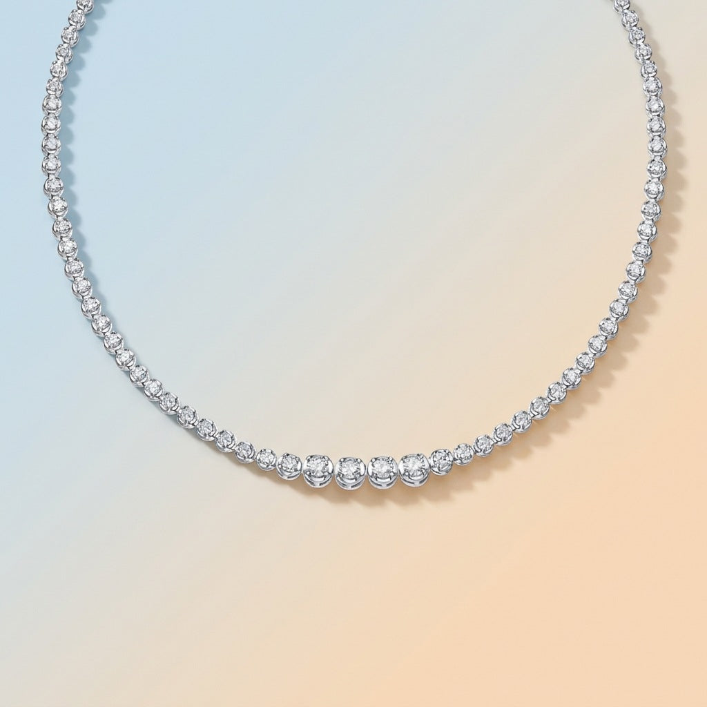 S925 Silver Moissanite In The Name Of Light Necklace Temperament Clavicle Chain Cross-border Hot Selling Neck Chain Factory Wholesale