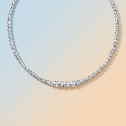 S925 Silver Moissanite In The Name Of Light Necklace Temperament Clavicle Chain Cross-border Hot Selling Neck Chain Factory Wholesale